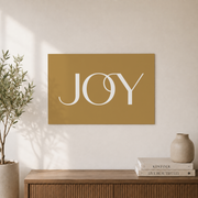 Gold Joy Christmas Wall Art Minimalist Typography Poster Holiday Decor Unframed - Format: Unframed Paper Poster
