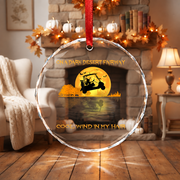 Golf Witch Halloween Ornament with Spooky Fairway Theme Glass Ornament - Material: Circle Glass Ornament