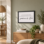 Goodness Of God Christian Wall Art, Worship Faith Scripture Poster - Format: Black Framed Poster