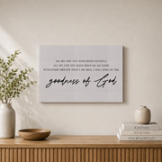 Goodness Of God Christian Wall Art, Worship Faith Scripture Poster - Format: Stretched Canvas