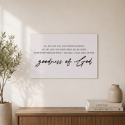 Goodness Of God Christian Wall Art, Worship Faith Scripture Poster - Format: Unframed Paper Poster