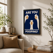Goose Bathroom Wall Art Farmhouse Funny Typography Poster Restroom Decor Animal Quote Print Poster UNFRAMED - Format: Black Framed Poster