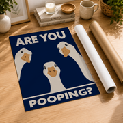 Goose Bathroom Wall Art Farmhouse Funny Typography Poster Restroom Decor Animal Quote Print Poster UNFRAMED - Format: Rolled Canvas