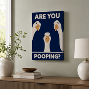 Goose Bathroom Wall Art Farmhouse Funny Typography Poster Restroom Decor Animal Quote Print Poster UNFRAMED - Format: Stretched Canvas