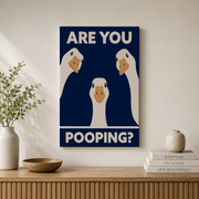 Goose Bathroom Wall Art Farmhouse Funny Typography Poster Restroom Decor Animal Quote Print Poster UNFRAMED - Format: Stretched Canvas