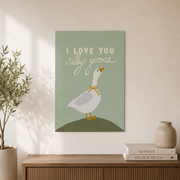 Goose Nursery Wall Art Cute Animal Poster Baby Room Decor Boy Or Girl Home Accent UNFRAMED - Format: Unframed Paper Poster