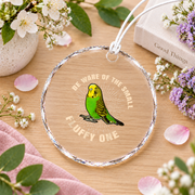 Green Conure Parrot Lover Cute Bird Glass Ornament - Material: Circle Glass Ornament