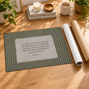 Green Gingham Christian Wall Art, The Blessing Rustic Scripture Poster - Format: Rolled Canvas