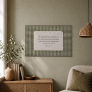 Green Gingham Christian Wall Art, The Blessing Rustic Scripture Poster - Format: Unframed Paper Poster