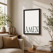 Green Psalm 23 Bible Verse Wall Art Trio, Christian Minimal Posters - Format: Black Framed Poster