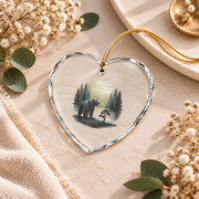 Grizzly Bear Nature Outdoor Camping Ceramic Ornament - Material: Heart Glass Ornament