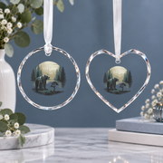 Grizzly Bear Nature Outdoor Camping Ceramic Ornament - Material: Heart Glass Ornament
