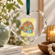 Groovy 60s 70s Hippie Peace Art Glass Ornament - Material: Heart Glass Ornament