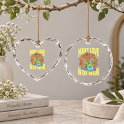Groovy 60s 70s Hippie Peace Art Glass Ornament - Material: Heart Glass Ornament