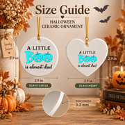 Halloween Baby Shower Boo Ornament for New Parents Ceramic Ornament - Material: Heart Ceramic Ornament