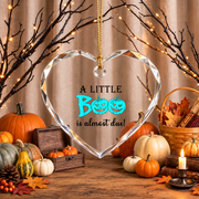 Halloween Baby Shower Boo Ornament for New Parents Glass Ornament - Material: Heart Glass Ornament