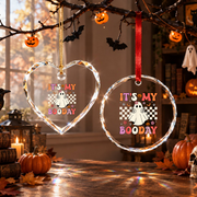Halloween Birthday Ghost Ornament for Celebration Glass Ornament - Material: Circle Glass Ornament