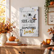 Halloween Candy Sign Trick Or Treat Poster Printable Night Welcome Wall Decor - Format: Stretched Canvas