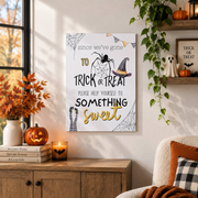 Halloween Candy Sign Trick Or Treat Poster Printable Night Welcome Wall Decor - Format: Unframed Paper Poster