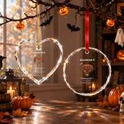 Halloween Carved Pumpkin Ornament with Spooky Seasonal Design Glass Ornament - Material: Circle Glass Ornament