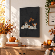 Halloween Dogs Art Print Cute Pet Wall Art Spooky Home Decor Poster - Format: Stretched Canvas