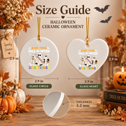 Halloween Teacher Ghost Ornament with Funny Seasonal Design Glass Ornament - Material: Heart Ceramic Ornament