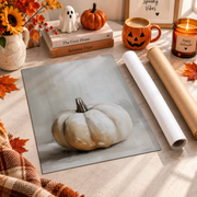 Halloween White Pumpkin Print Rustic Fall Wall Art Moody Autumn Farmhouse Decor - Format: Rolled Canvas