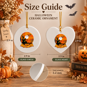 Happy Halloween Ghost Ornament with Seasonal Decoration Ceramic Ornament - Material: Heart Ceramic Ornament