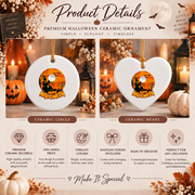 Happy Halloween Ghost Ornament with Seasonal Decoration Glass Ornament - Material: Heart Ceramic Ornament