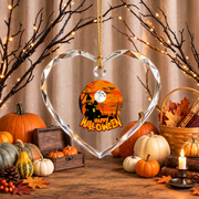 Happy Halloween Ghost Ornament with Seasonal Decoration Glass Ornament - Material: Heart Glass Ornament