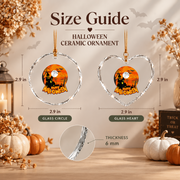 Happy Halloween Ghost Ornament with Seasonal Decoration Glass Ornament - Material: Heart Glass Ornament
