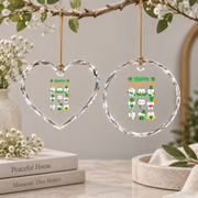 Happy St Patrick Dentist Tooth Irish Holiday Gift Glass Ornament - Material: Heart Glass Ornament