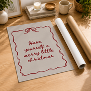 Have Yourself A Merry Little Christmas Wall Art Coquette Bow Holiday Poster Cute Xmas Decor Trendy Print Unframed - Format: Rolled Canvas