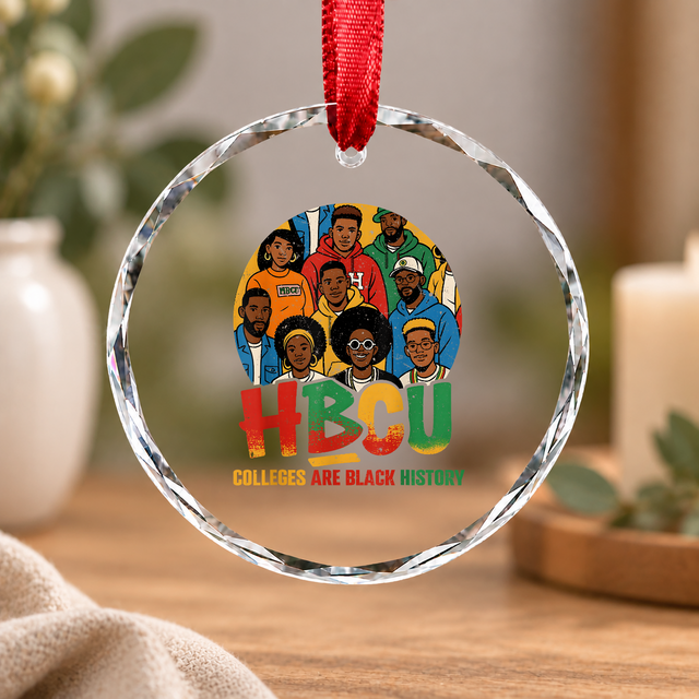 HBCU College African American Heritage Glass Ornament - Material: Circle Glass Ornament