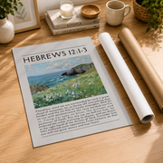 Hebrews 12 Christian Wall Art, Christian Quote Minimalist Poster, Bible Verse Home Decor, Trendy Apartment Wall Art, Sage Green Wall Art Wall Art, Modern Wall Decor, 24x36 UNFRAMED - Format: Rolled Canvas