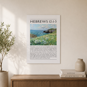 Hebrews 12 Christian Wall Art, Christian Quote Minimalist Poster, Bible Verse Home Decor, Trendy Apartment Wall Art, Sage Green Wall Art Wall Art, Modern Wall Decor, 24x36 UNFRAMED - Format: Unframed Paper Poster
