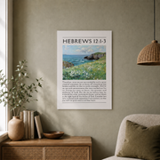 Hebrews 12 Christian Wall Art, Christian Quote Minimalist Poster, Bible Verse Home Decor, Trendy Apartment Wall Art, Sage Green Wall Art Wall Art, Modern Wall Decor, 24x36 UNFRAMED - Format: Unframed Paper Poster