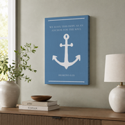 Hebrews 6:19 Bible Verse Wall Art Coastal Anchor Christian Poster Housewarming Gift Apartment Decor - Format: Stretched Canvas