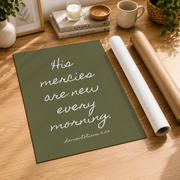 His Mercies Are New Every Morning Christian Prints Bible Verse Wall Art Wall Art Quote Inspirational Minimalist Wall Art, Modern Wall Decor, 8x12 UNFRAMED - Format: Rolled Canvas