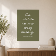 His Mercies Are New Every Morning Christian Prints Bible Verse Wall Art Wall Art Quote Inspirational Minimalist Wall Art, Modern Wall Decor, 8x12 UNFRAMED - Format: Unframed Paper Poster