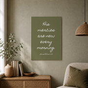 His Mercies Are New Every Morning Christian Prints Bible Verse Wall Art Wall Art Quote Inspirational Minimalist Wall Art, Modern Wall Decor, 8x12 UNFRAMED - Format: Unframed Paper Poster