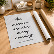 His Mercies Are New Every Morning Christian Wall Art Bible Verse Wall Art Trendy Apartment Decor Minimalist Wall Art Quote Wall Art, Modern Wall Decor, 12x18 UNFRAMED - Format: Rolled Canvas