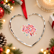 Holiday Brain Neurologist Nurse Christmas Glass Ornament - Material: Heart Glass Ornament