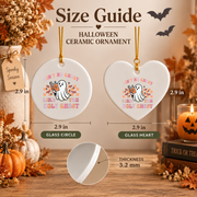 Holy Ghost Halloween Ornament with Christian Theme Ceramic Ornament - Material: Heart Ceramic Ornament