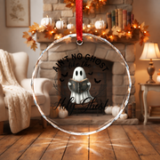 Holy Ghost Reading Ornament with Christian Faith Inspired Design Glass Ornament - Material: Circle Glass Ornament