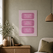 Hope Of It All Concert Ticket Wall Art Pink Preppy Music Inspired Poster Coquette Dorm Room Decor UNFRAMED - Format: Unframed Paper Poster