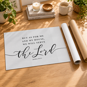 Horizontal Bible Verse Wall Art Joshua 24:15 But As For Me And My House, We Will Serve The Lord, Scripture Large Print Decor, Religious Gift Wall Art, Modern Wall Decor, 24x36 UNFRAMED - Format: Rolled Canvas