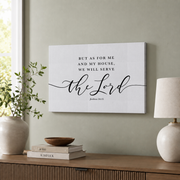 Horizontal Bible Verse Wall Art Joshua 24:15 But As For Me And My House, We Will Serve The Lord, Scripture Large Print Decor, Religious Gift Wall Art, Modern Wall Decor, 24x36 UNFRAMED - Format: Stretched Canvas