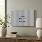 How Blessed Are We Christian Wall Art Coastal Bible Verse Blue Scripture Preppy Faith Decor - Format: Stretched Canvas