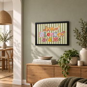 How Blessed Are We Christian Wall Art, Neutral Horizontal Scripture Print - Format: Black Framed Poster